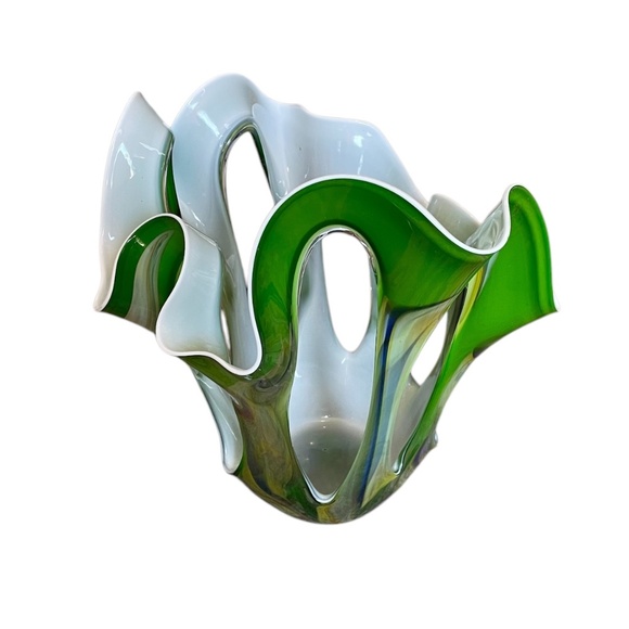 Makora Krosno Hand Crafted MCM Art Sculpture Multi Colored Glass Vase - Picture 9 of 9